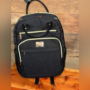 Tealari Quilted Black Multi-Pocket Backpack Versatile Travel Work Carryall